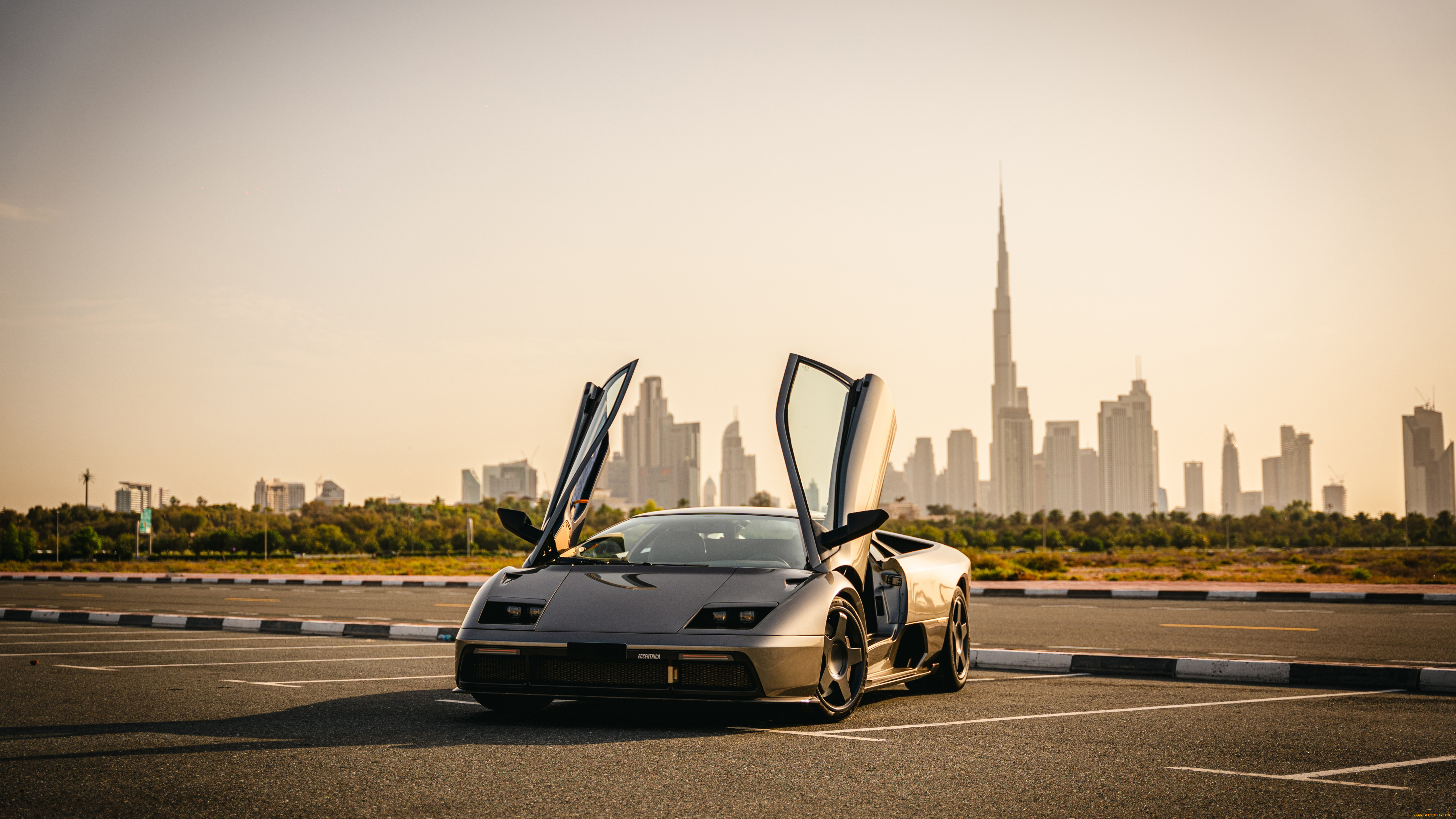 , , lamborghini, city, front, grey, parking, sight, diablo, 2023, open, doors, eccentrica, restomod
